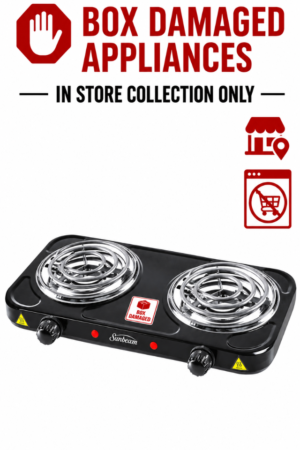 SUNBEAM DOUBLE SPIRAL HOT PLATE - BLACK (BOX DAMAGED)