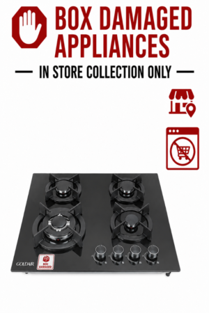 GOLDAIR BUILT-IN 4-BURNER GLASS GAS HOB (BOXED DAMAGED)