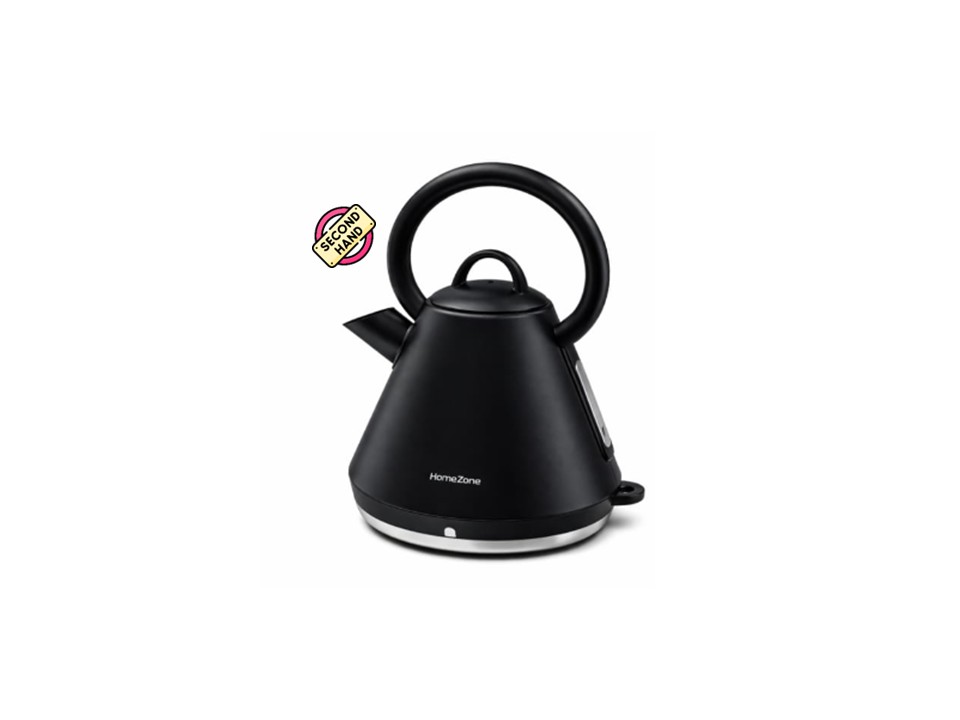 HOMEZONE 1.7L CORDLESS PYRAMID KETTLE - BLACK (SECOND)