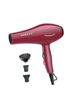SOKANY PROFESSIONAL PORTABLE HAIR DRYER WITH DIFFUSER - MAROON (NEW)