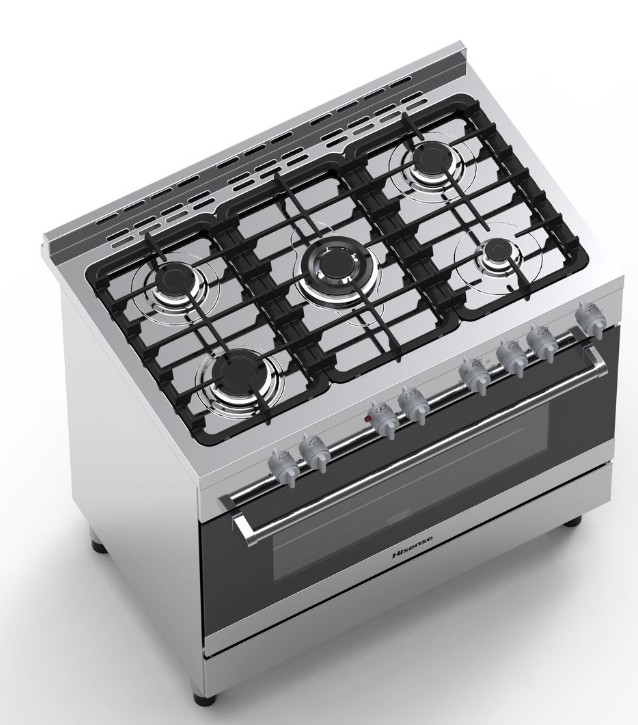 HISENSE 90CM FREESTANDING GAS/ELECTRIC COOKER - MATT STAINLESS STEEL (NEW) - Image 4