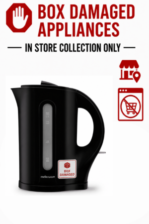 MELLERWARE 1.7L TUGELA CORDED KETTLE - BLACK (BOXED DAMAGED)