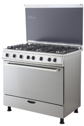 GOLDAIR 90x60 FREESTANDING 5-BURNER GAS COOKER WITH ELECTRIC OVEN - STAINLESS STEEL (BOXED DAMAGED) - Image 2