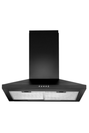 TELEFUNKEN ITALIAN DESIGNER 60CM GLASS CHIMNEY HOOD - BLACK