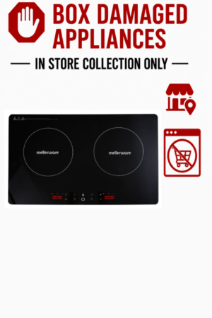 MELLERWARE "CAPRI" GLASS DOUBLE INDUCTION COOKER - BLACK (BOXED DAMAGED)