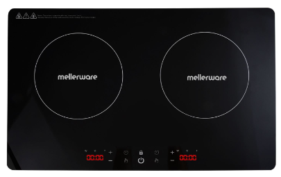 MELLERWARE "CAPRI" GLASS DOUBLE INDUCTION COOKER - BLACK (BOXED DAMAGED) - Image 2