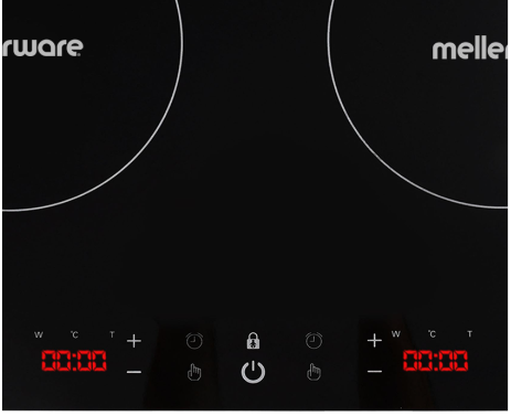 MELLERWARE "CAPRI" GLASS DOUBLE INDUCTION COOKER - BLACK (BOXED DAMAGED) - Image 3