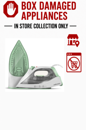 MELLERWARE STEAM/DRY/SPRAY CERAMIC "EMERALD" IRON - EMERALED GREEN (BOXED DAMAGED)