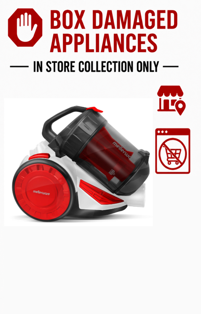 MELLERWARE "INNOVAC" BAGLESS VACUUM CLEANER - CYCLONE RED (BOXED DAMAGED)