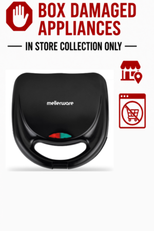 MELLERWARE 2-SLICE "MERCURY" NON-STICK SANDWICH MAKER - BLACK (BOXED DAMAGED)