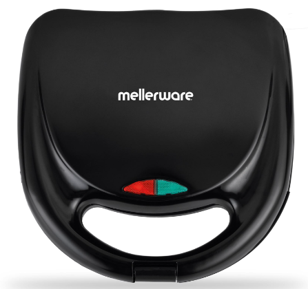 MELLERWARE 2-SLICE "MERCURY" NON-STICK SANDWICH MAKER - BLACK (BOXED DAMAGED) - Image 2