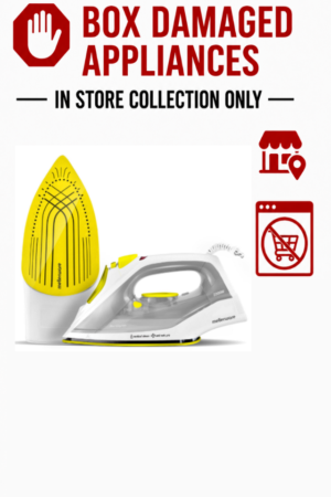 MELLERWARE STEAM/DRY/SPRAY CERAMIC "RA" IRON - YELLOW (BOXED DAMAGED)